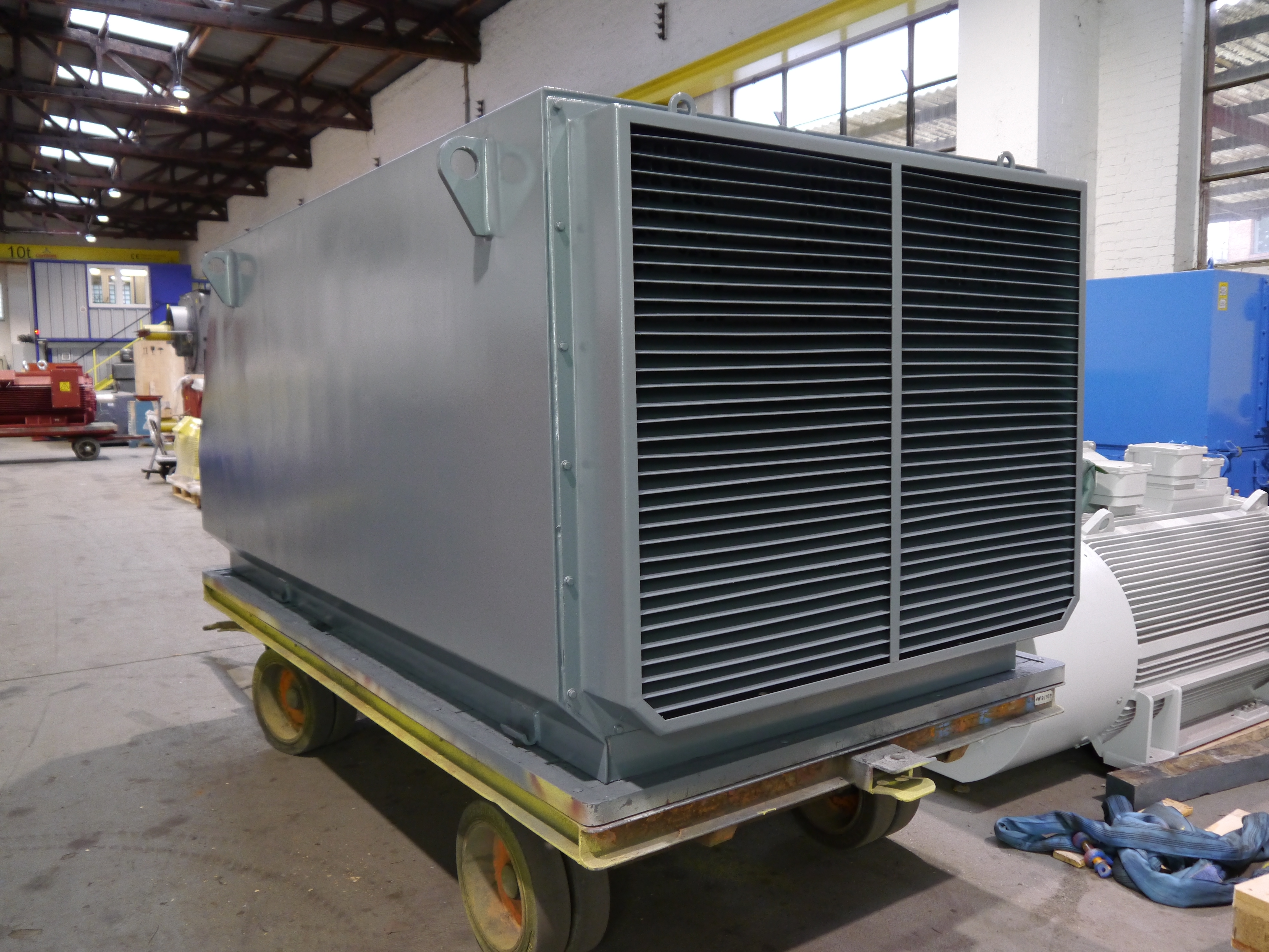 Air-to-air heat exchanger for a IC611 cement fan motor 