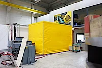 Large electric motor under high temperature test conditions