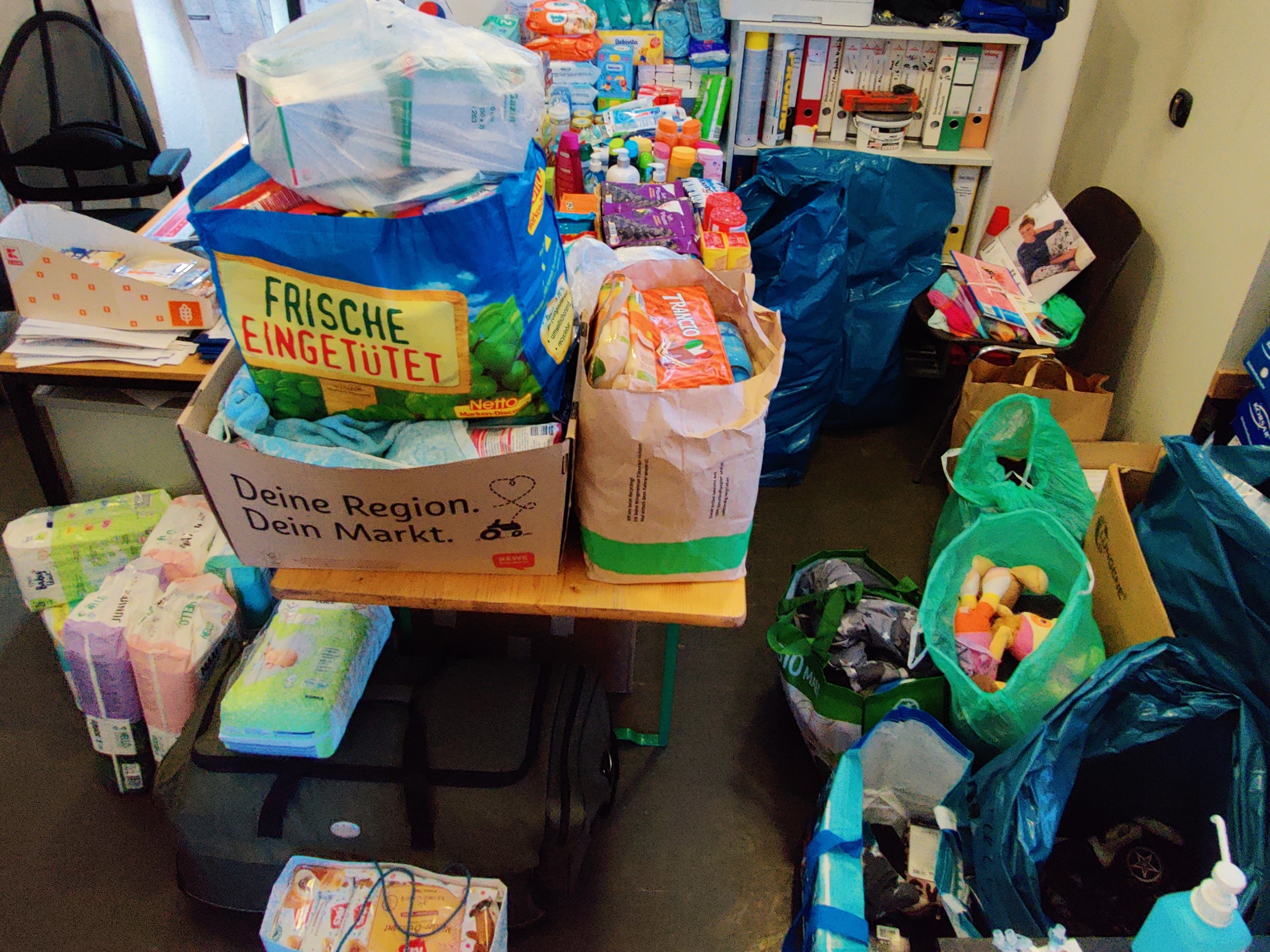 Donated cloths and daily needs Donated cloths and daily needs